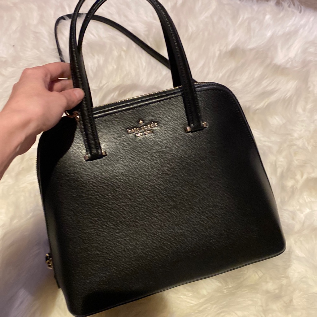 Kate Spade Medium Dome Patterson Drive Black Crossbody Satchel Purse Bag Nwt